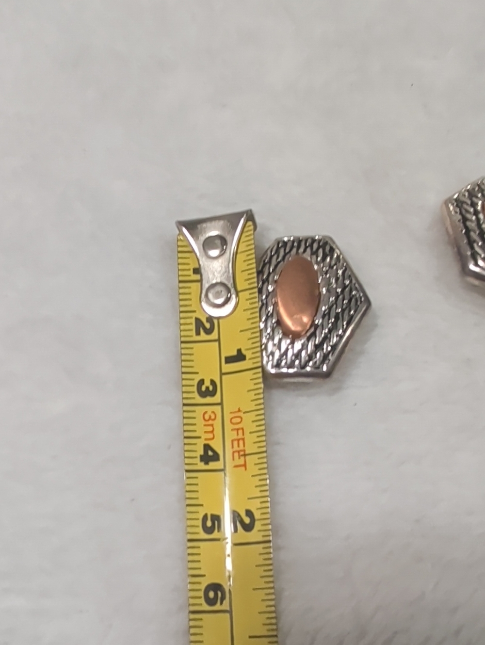 Premier Designs Vintage Two Tone Geometric Hexagon Clip On Earrings - Picture 4 of 4